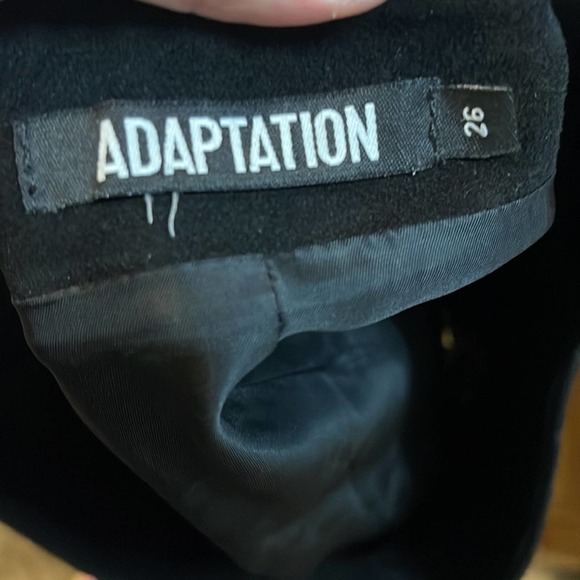 Adaptation Roses and Black Leather Suede Fringe Mini Skirt Women’s Size 26 - Picture 3 of 3